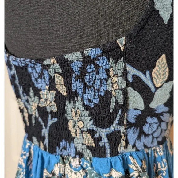 Free People Size L Blouse La Bamba Floral Paisley Baby Doll Y2K Boho Whimsigoth - Picture 5 of 10